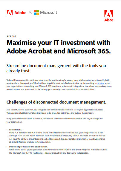 Maximize your IT investment with Adobe Acrobat and Microsoft 365