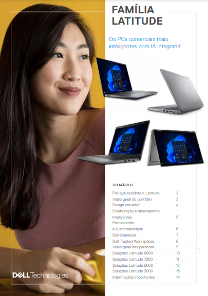 Família Latitude – Os PCs comerciais mais inteligentes com IA integrada
