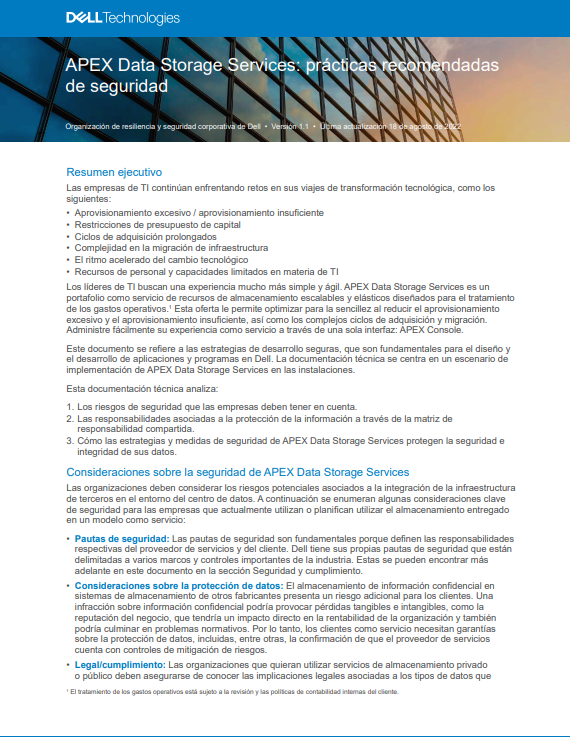 Servicios de almacenamiento de datos de APEX: mejores prácticas de seguridad