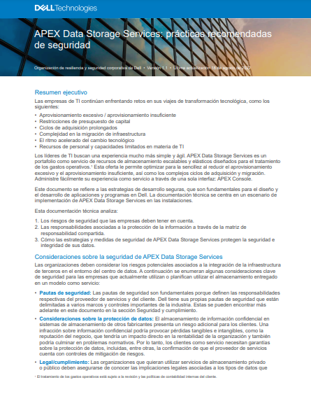Servicios de almacenamiento de datos de APEX: mejores prácticas de seguridad