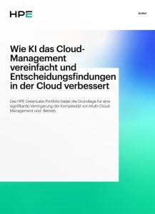 Wie KI das Cloud Management und Entscheidungen im Cloud Prozess verein...