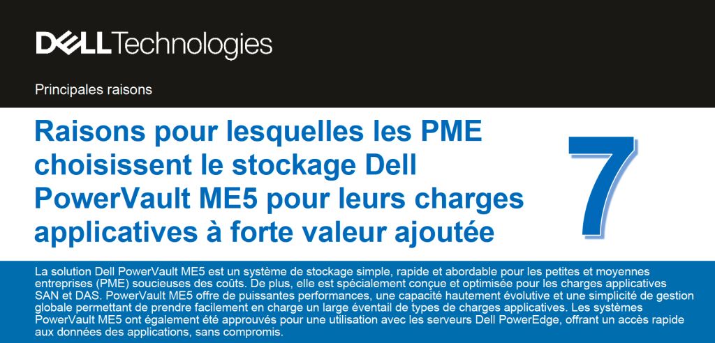 Pourquoi les PME choisissent Dell PowerVault ME5