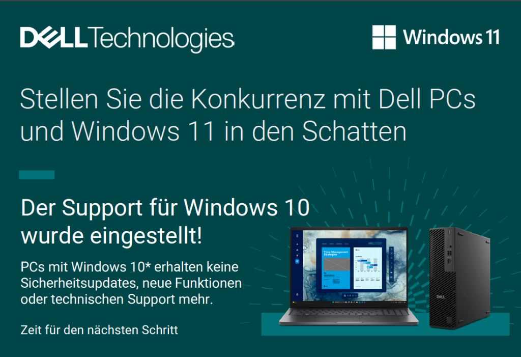 Stellen Sie die Konkurrenz mit Dell PCs und Windows11 in den Schatten