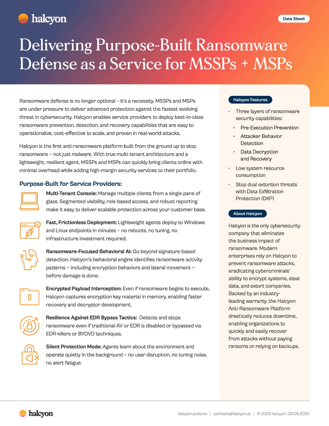 Delivering Purpose-Built Ransomware Defense as a Service for MSSPs and MSPs