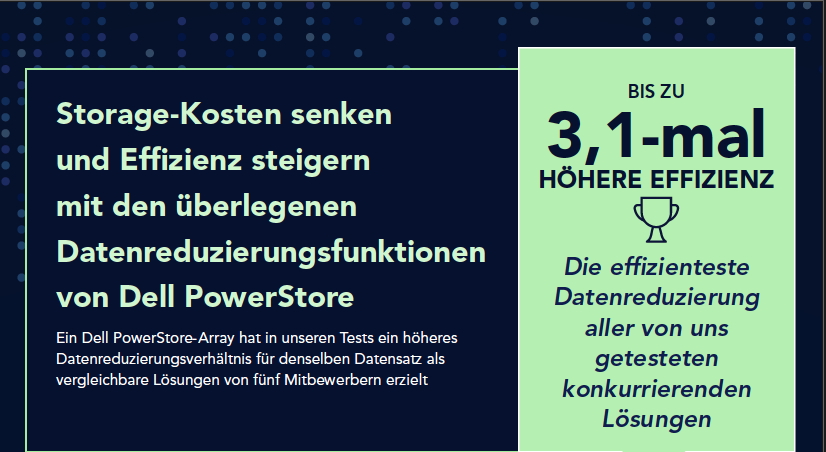 Niedrigere Speicherkosten und gesteigerte Effizienz mit der überlegenen Datenreduktionsleistung von Dell PowerStore