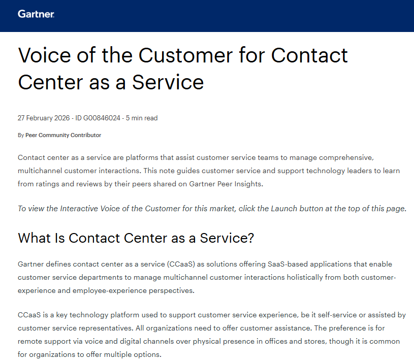Gartner VOC report